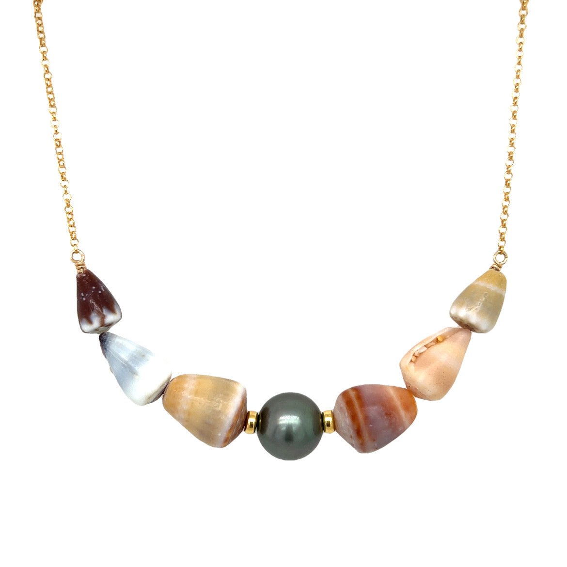 ‘Elua Multicolor Cone Shell Necklace - Kahakai Collections