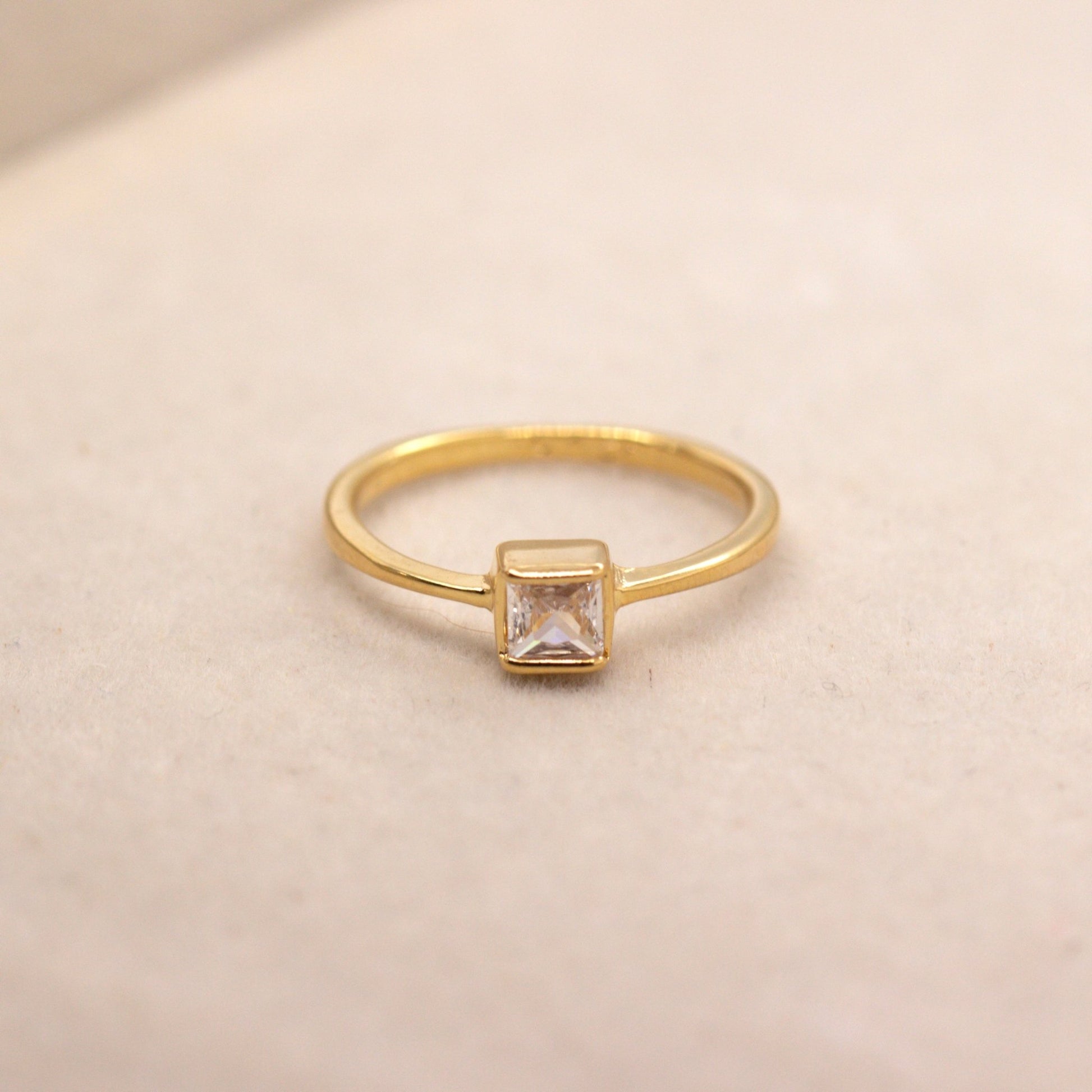 Square Solitaire Ring - Kahakai Collections