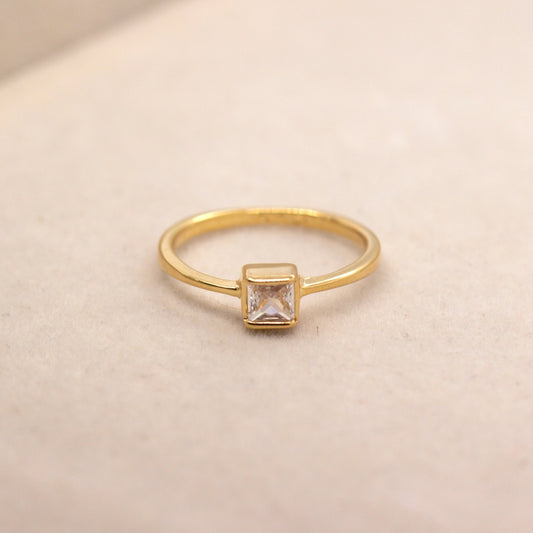 Square Solitaire Ring - Kahakai Collections