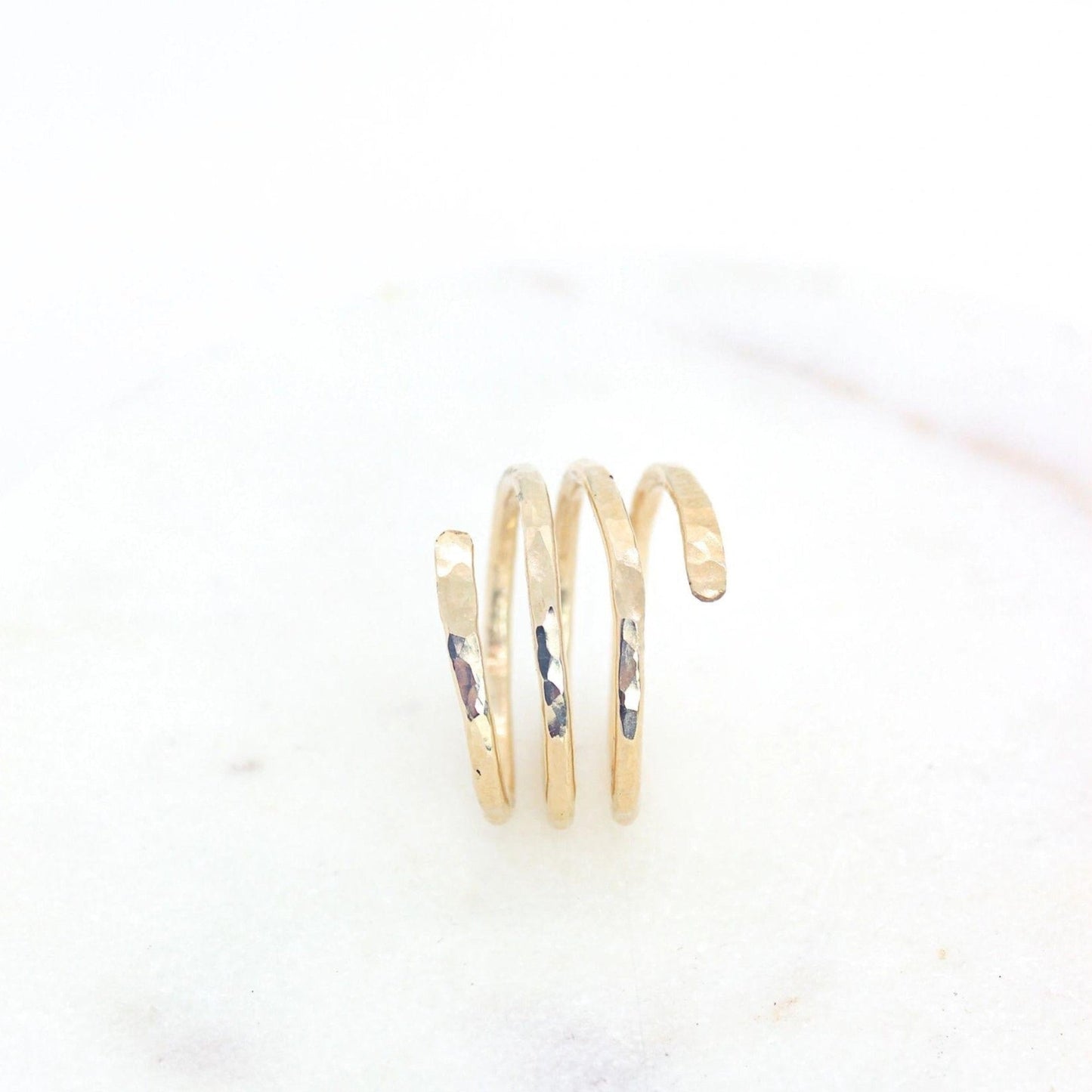 14K Gold Filled Spiral Hammered Ring - Kahakai Collections