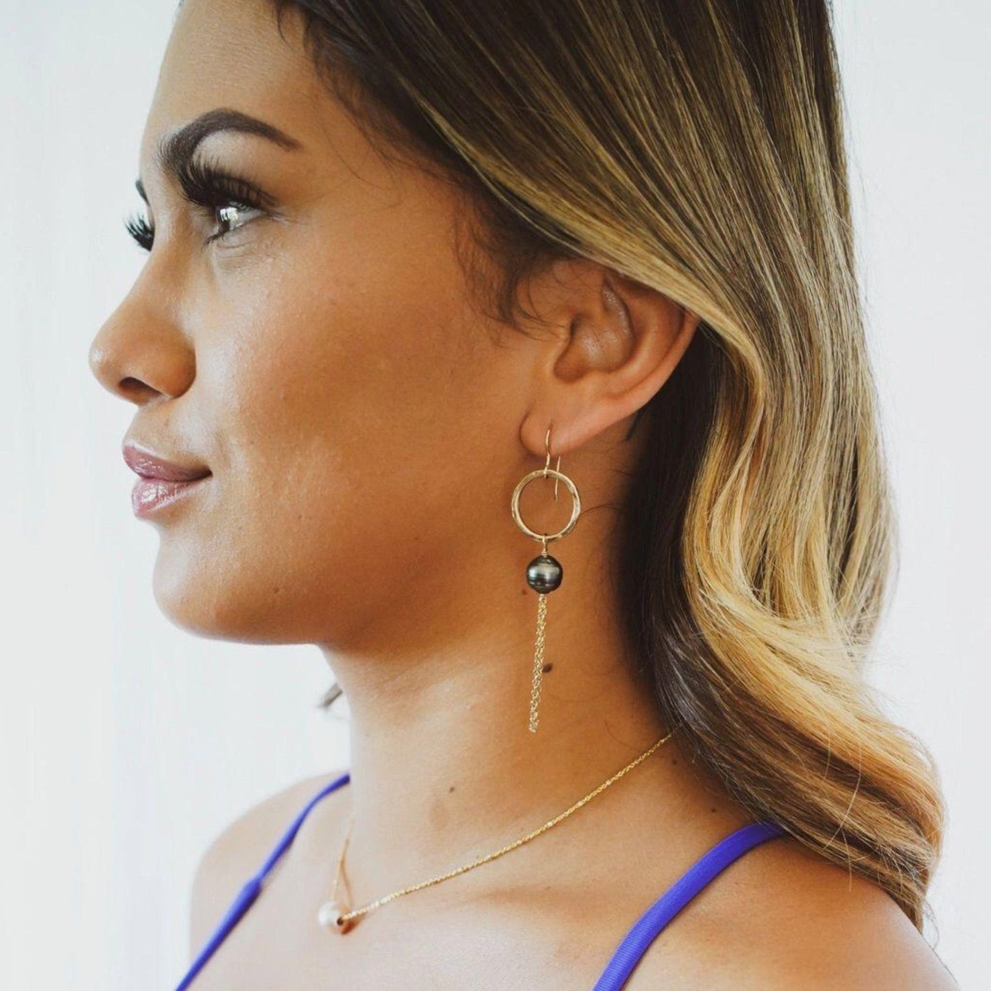 Ko’olau Drop Earrings with Tahitian Pearls - Kahakai Collections