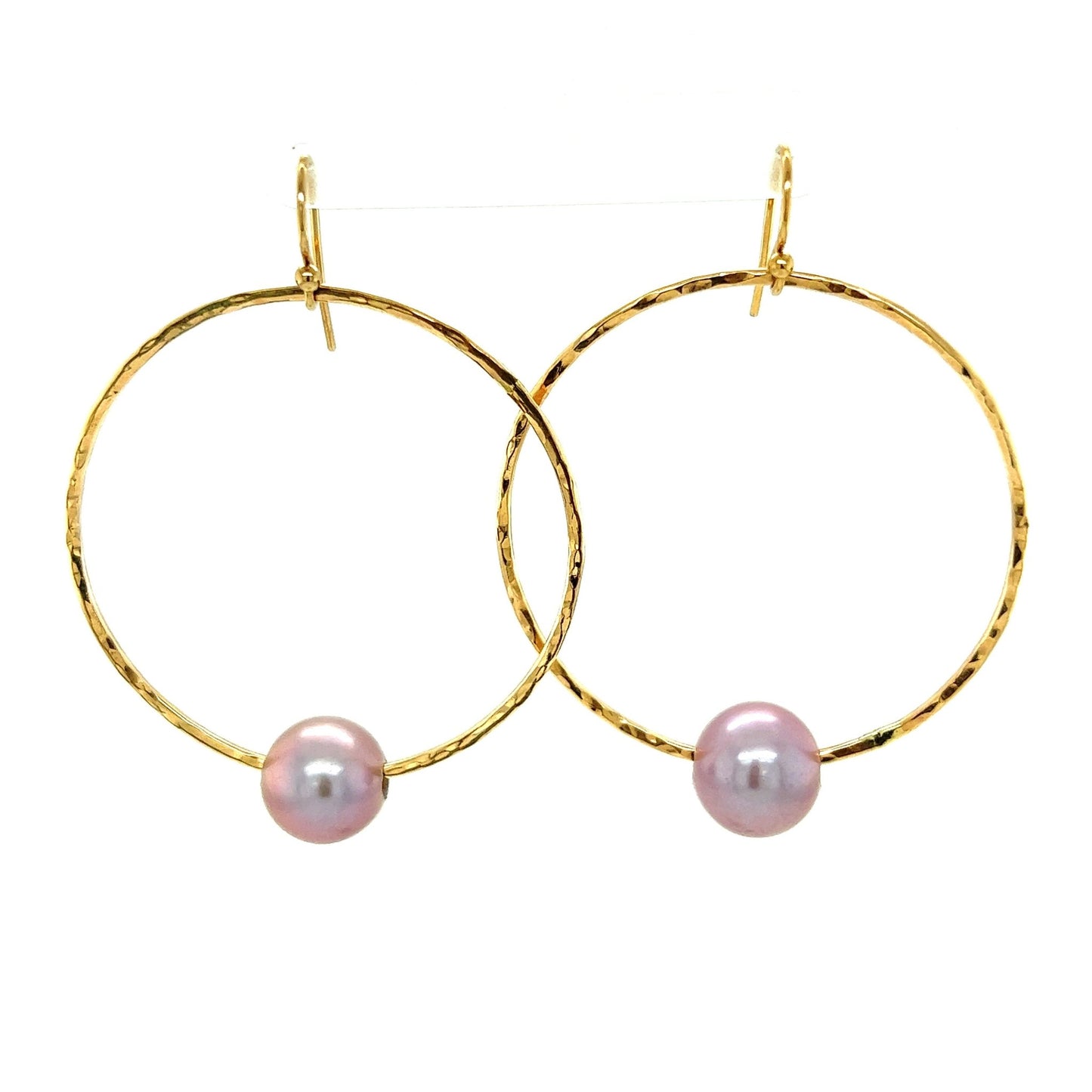 Pink Edison Hammered Hoops - Kahakai Collections