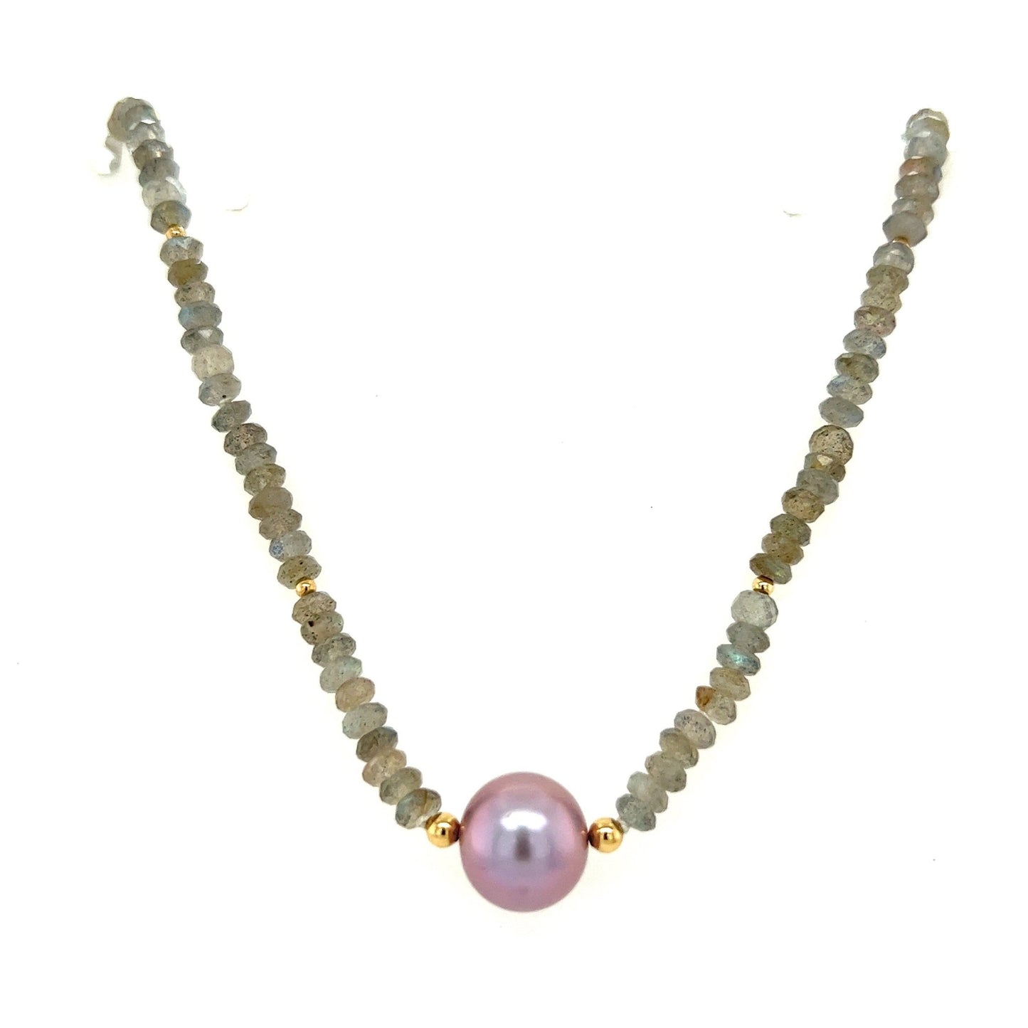 Single Pink Edison Labradorite Necklace - Kahakai Collections